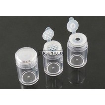 500 개 클리어 10ml 빈 화장품 시프터 루스 파우더 항아리 컨테이너 나사 뚜껑 DIY 병 메이크업 도구 리필, 한개옵션1, 02 3 holes