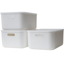 붐 모던 대용량 리빙박스, 화이트, 3개