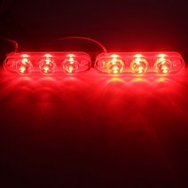 1 쌍 경찰 조명 3 led 스트로브 성 노출증 자동 플래시 스트로보 스코프 라이트 자동차 오토바이에 대 한 비상 경고등, 빨간색