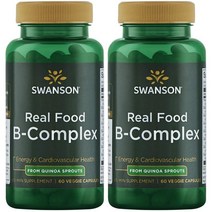 스완슨 Swanson Real Food Vitamin B-Complex 리얼 푸드 비타민 B 콤플렉스 60정 2병