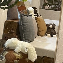 데데리트 귀여운 나른 곰돌이 애착 인테리어 패브릭 소품 인형, 1.브라운