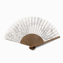 민화샵 합죽선 접이식 단오 투명 부채 만들기 꾸미기, 책가도 SDPPP0023