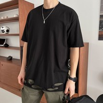 AN 로이 데미지 구제 오버핏 반팔 티셔츠_(2color)