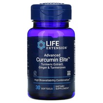 Life Extension Advanced Curcumin Elite 강황 추출물 생강 강황 소프트젤 30정, One Color, One Size