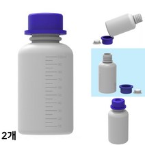 플라스틱 시약 병 100ml 안전 캡 화이트 백색 눈금 광구 보틀 용기 통 샘플 보관 실험 도구 켑 셈플, 1개