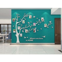 벽거울 아크릴 거울 붙이는 부착 벽걸이 안전 화사 인테리어 3d 스티커 나무 벽 데칼 diy 사진 프레임 가족 사진 나무 가지 pvc 벽 스티커 벽화 아트 홈 장식, 흰색 왼쪽, 내가 약 2.3x1.75m