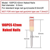 전동공구 강철 손톱에 대 한 100pc 32mm42mm 라운드 강철 손톱 총 수동 전동 공구 액세서리 diy 홈 천장 물 파이프 다목적 40, 100개 42mm