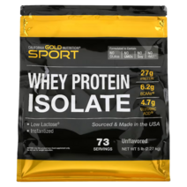 California Gold Nutrition 웨이 프로틴 파우더 분리 유청 단백질 5 파운드 무맛 Whey Protein Isolate Powder Unflavored