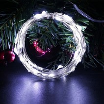 led 캠핑 파티 레일 오징어 전구 2m 5m 10m 문자열 조명 배터리 작동 은색 와이어 요정 화환 조명 스마스 야외 조명 체인 웨딩 패트리, 하얀, 5m 50LED