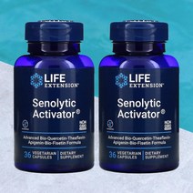 [2개 세트] 라이프 익스텐션 세놀리틱 액티베이터 베지 캡슐 36정 6개월분 테아플라빈 바이오 퀘르세틴 파이토솜 아피제닌 피세틴