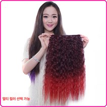 가발 옥수수펌 오카헤어 롱 웨이브 원포인트 헤어커트 그라데이션 가발 여성용 헤어커팅, 바이올렛, 하나