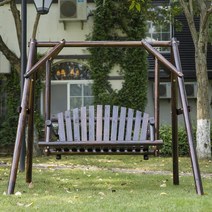 그네의자 야외/흔들/정원그네/ 정원꾸미기 원목 2인/3인 탄화 방부공법, 라지