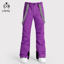 스키바지 여 방풍 방수 보온 멜빵바지 아웃도어 도톰 더블 보드 스노보드 의류 비면바지 스노우팬츠