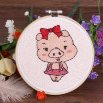 오꿈 펀치니들 패키지 자수 수예 kit, 03 꿀순이, 15cm