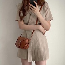 블링앤수 반팔 린넨 플리츠 미니 점프수트 LZZ169