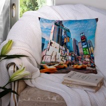 차량허리쿠션 밸런스온방석 기능성방석 뉴욕 야간 베개 커버 쿠션 호텔 카시트 백 소파 홈, 560+45x45