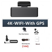 룸미러 백 미러 dvr 비디오 레코더 대시캠 자동차 차량용 블랙박스 대쉬 캠 4 인치 DVR 카메라 4K1080P WIFI 속도 N GPS Dashcam 대시 캠 등록 야간, M11G-10C, 협력사, 128G