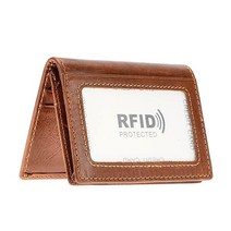 HAWEE 남성용 바이폴드 프론트 포켓 지갑 정품 가죽 RFID 차단 카드 빌폴드 가성비 추천 미국직구, Brown