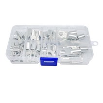 스마트 플러그 커넥터 접지60 개/SC6-6 SC10-8 구리 케이블 러그 키트 주석 도금 배터리 터미널 코 와이어, 한개옵션1, 02 60pcs silver