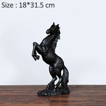 standbeeld sculptuur etalage gift paard ornamenten hars ambachten paard standbeeld woondecoratie acc, 검은 색