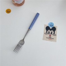 커트러리 디저트 스푼 포크 프랑스 홈 서양 커피 레드 스테인레스 스틸 칼 나이프, blue fork