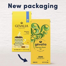 미국직구 게발리아 에스프레소 로스트 다크 100% 아라비카 갈은 커피 12온스 가방(2팩), 수량, 상세참조