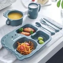 파스텔 공룡 어린이 천연소재 식기세트 2 COLOR, 그린