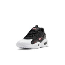 Reebok 유니 성인용 솔루션 미드 농구화 화이트/벡터 블루/매트 골드, 11.5 Women/10 Men, Black/White/Vector Red
