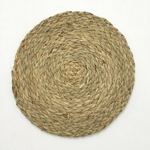 볏짚 짚 받침 냄비 받침대 라탄 캠핑 공예 공예품 테이블 플레이스매트 옥수수 짚 짠 수제 껍질 짠 라운드 등나무 플레이스매트 컵 코스터 잔디 매트 내열성 매트, 다크 카키, 30cm, 둥근