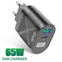 65w GaN 충전기 폰 14 13 프로 맥스 PD 33W QC3.0 USB 타입 C 삼성 S22 샤오미 Mi 12 용 고속 원플러, 01 Black EU, 01 Black EU