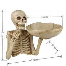 독수리모형 창의적인 해골 과일 접시 고딕 동상 보관 바구니 빈티지 조각 현관 자동차 열쇠 보관함 홈 데코, 없음, 1.Skeleton Fruit Tray - 22x9x2