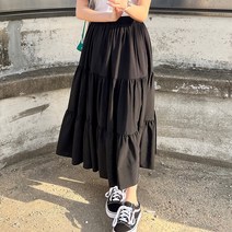 쉐얼유 여성 새로이 밴딩 캉캉 롱스커트