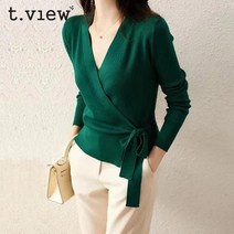 티뷰 브이넥리본랩골지니트_V2C-CKN022