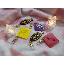 [열리네] JESUS키홀더 예수님열쇠고리 기독교선물 예수사랑 익투스 물고기 3D키링, 선택3