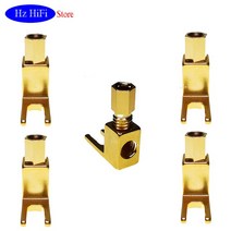 황동 금도금 직각 Hifi 오디오 스피커 케이블 Y 스페이드 바나나-스페이드 어댑터, [01] YELLOW, [03] 50Pcs Above