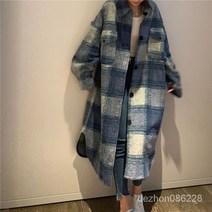 TANC 빅 사이즈 여성 체크 셔츠 여성 셔츠 추동 두꺼운 체크 자켓 롱 셔츠 추동 자켓 코트