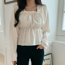 다잇템 여자 편한 사각 가을셔츠 민무늬 블라우스
