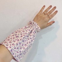 로미언니 국내제작 핸드메이드 꽃무늬 팔 토시, 연보라