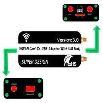 IMac Windows Linux 액세서리 용 WWAN/LTE 모듈 변환기 SIM 슬롯이있는 USB 어댑터에 미니 PCI-E Express, 한개옵션0, 한개옵션0