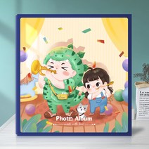 포토노트 대용량 홈 판 삽화식 기념 사진첩 567 인치 붉은 흙 성장책 4886977295, 치취 동 년 방수커버