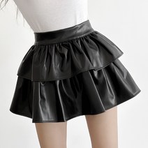캉캉 가죽 A라인 프릴 미니스커트 bo-3077c