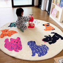 퍼피구조대 아기원형러그 아이방 놀이방 안마의자 러그 거실 욕실 카페트