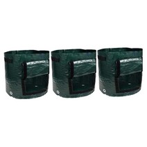 포도봉지 감자 재배 가방 7 갤런 채소 토마토 당근용 손잡이 액세스 플랩, [01] Dark green, 1개