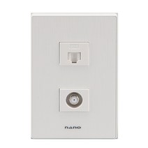 [CJ2] 전화통신(아트2) 1개용 8P+CATV 1방(화이트)