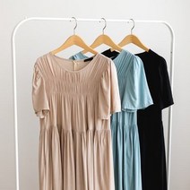 바보사랑 여성 여름 실키스무디 셔링 원피스 드레스.디작소