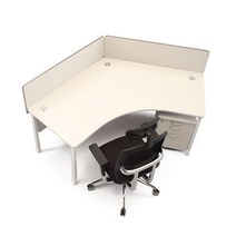 믹스 120도 책상 모듈 1인 사무실 데스크 사무용, 블랙, 화이트그레이