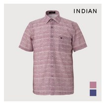 인디안 INDIAN 변형 프린트 스트라이프 반팔 티셔츠_MITNSXM3201