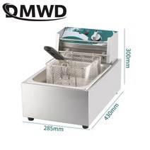 업소용 튀김기 튀김기계 소형 DMWD 전기 깊은 프라이 스테인레스 스틸 상업 가정용 칩 감자 튀김 기계 10L, 한개옵션0