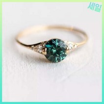 에메랄드반지 큐빅 5월탄생석 골드 심플 우아한 천연 쥬얼리 파티 사이즈