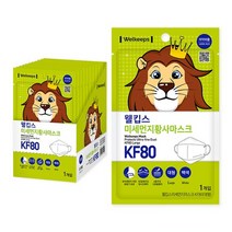 웰킵스 미세먼지황사마스크 대형 KF80, 25개입, 2개, 백색